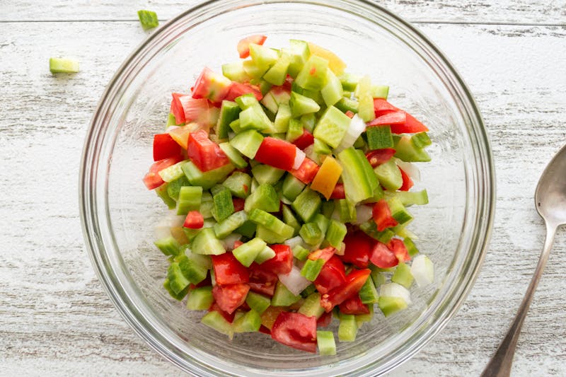 House chopped salad with fresh vegetables