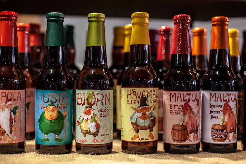 Craft root beer in glass bottle