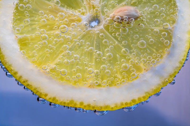 Sparkling mineral water with citrus