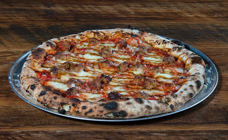 Via 313 Motown Meathead pizza loaded with meats